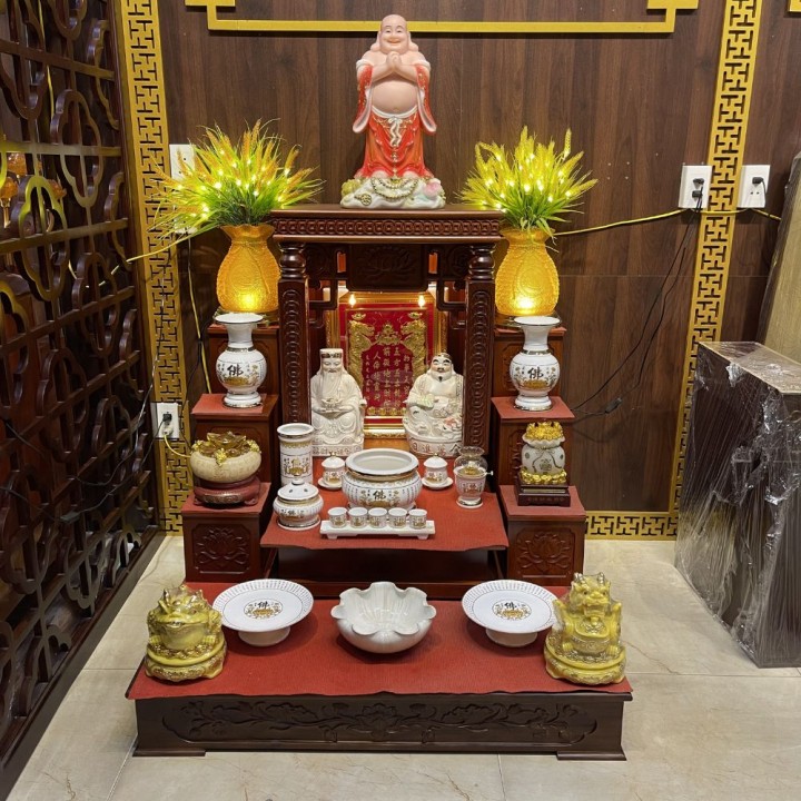 Combo Ban Thờ Thần Tài Gỗ Lát